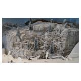 Handcarved styrofoam mountain with trees 19" x