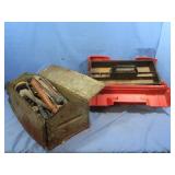 Vintage Flip top Tool Box w/contents&19" Plano
