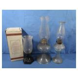 Vintage Oil Lamps&Vintage Avon Hurricane Candle