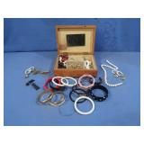 Costume Jewelry w/wood Jewelry Box
