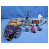 Wooden Shoes,Sm Oil Lamps,Sm Metal Watering