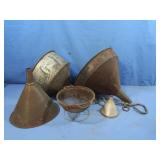 3 Vintage Funnels, 9",10",12" Diameter
