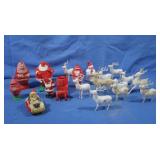 Vintage Plastic Reindeer&Santa figures