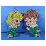 Vintage Popcorn Praying Girl&Boy