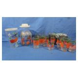 Vintage Anchor Hocking Orange Juice Carafes&Juice