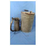 Vintage Brookins Oil Can/Dispenser&Galvanized Can
