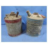 2 Vintage Pour Spout, 1 Gallon Fuel Cans&1