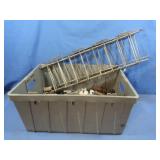 Tote w/insulators,Antique Wood Handles