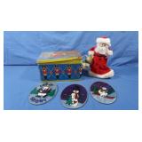 Vintage Metal Container Plus Santa&Christmas