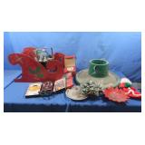 Tree Stand-18"dia,Wooden Sleigh-20x11x12&more