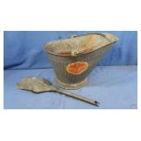 Vintage "Wheeling Steel" Coal Buckey w/shovel