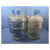 5 Plastic Water Jugs 19.5"H