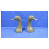 Pair of Brass Duck Bookends 6.5" Tall