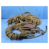 Vintage Rope&Pulley 3/4" Rope&Approx 60