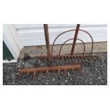 2 Antique/Vintage Hay Rakes,Wooden Approx