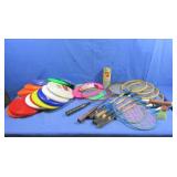 Badminton Racquets&numerous Frisbees