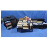 8 Track&Cassette Tapes w/Carry Case