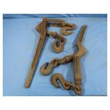 2 Chain/Load Binders 17" Handle,1 Broken
