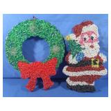 Vintage Popcorn Wreath&Santa