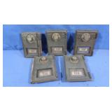 5 Antique Post Box Fronts 4x5"