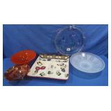 Carnival Glass Candy Dish,Frosted Fruit Bowl&more