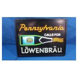 PA Lowenbfrau Lighted Beer Sign-*Works*