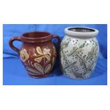 2 Hand Painted Decorative Crocks