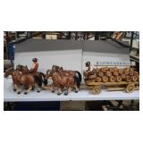 Lowerbrau Beer Wagon-Barrels&2 Drivers,Horses