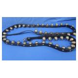 Brass Sleigh Bells on Leather Belt