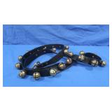 Brass Sleigh Bells on Leather Belt