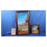 3 Framed Pcs Artwork(1painting,2 phtos)