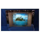 Vintage Tropical Scene Lighted Decor