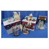 Vintage Snowbaby Ceramic Figures,Glass Nativity
