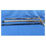 3 Canes-2 Rabbit, 2 Handcarved