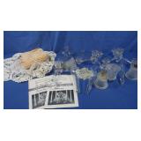 Vintage Glass Candy Dish Compote w/Candle Holders