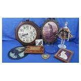 Porcelain Ballerina Doll,Linden Wall Clock,Asst