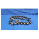 Brass Sleigh Bells on Leather Belt