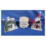 Vintage Santa Ceramic Cup,Cardboard Light Up