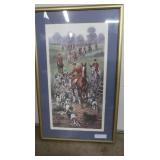 Framed Fox Hunt Print 39.5"x18.5"