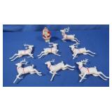 Vintage Plastic Santa&Reindeer Figures