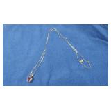 14K Amethyst Pendant 3.7gr gross wt. 24"Chain