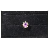 14K Amethyst&Diamond Ring 3.4gr gross wt. Sz 8