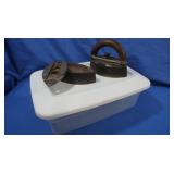 2 Our Very Best Sad Irons,1 w/handle