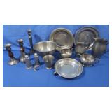 Pewter Bowl,Sugar,Creamer,Water Pitcher,Metal