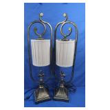2 Look Like Vintage  Lamps w/Shades