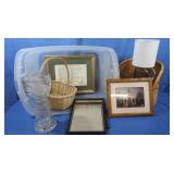Wicker Baskets,Table Lamp,Framed Picture&more