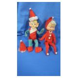 2 Vintage "Knee Hugger" Christmas elves