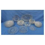 Clear Glass Serving Dish,Dinner&Dessert Plates