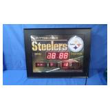 Lighted Steelers Clock Thermometer/Month/Day-Works