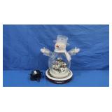 New Thomas Kinkade White Christmas Snowman/Train